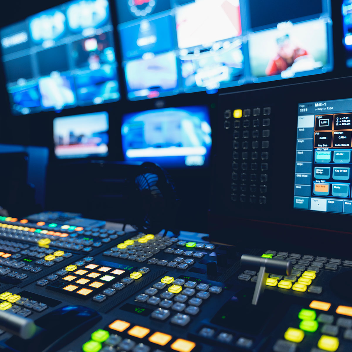 Interior of a TV broadcast station